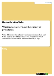 What factors determine the supply of prostitutes?