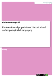 Pre-transitional populations: Historical and anthropological demography - Cover