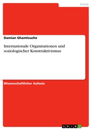 Internationale Organisationen und soziologischer Konstruktivismus - Cover