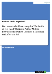 Die dramatische Umsetzung des 'The Inside of His Head' Motivs in Arthur Millers Bewusstseinsdramen Death of a Salesman und After the Fall - Cover
