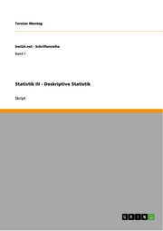 Statistik III - Deskriptive Statistik - Cover