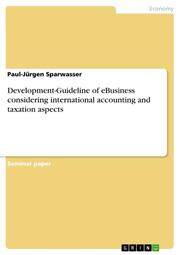 Development-Guideline of eBusiness considering international accounting and taxation aspects - Cover