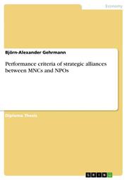 Performance criteria of strategic alliances between MNCs and NPOs