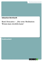 René Descartes - 'Die erste Meditation: Woran man zweifeln kann' - Cover