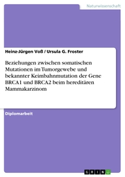 Beziehungen zwischen somatischen Mutationen im Tumorgewebe und bekannter Keimbahnmutation der Gene BRCA1 und BRCA2 beim hereditären Mammakarzinom - Cover
