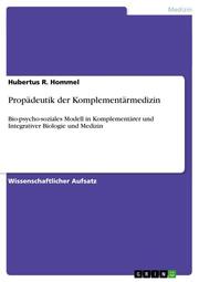Propädeutik der Komplementärmedizin - Cover