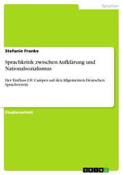 Sprachkritik zwischen Aufklärung und Nationalsozialismus - Cover