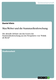 Max Weber und die Stammzellenforschung - Cover