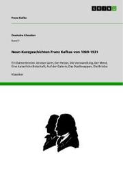 Neun Kurzgeschichten Franz Kafkas von 1909-1931 - Cover