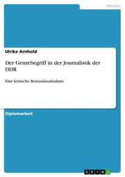 Der Genrebegriff in der Journalistik der DDR - Cover