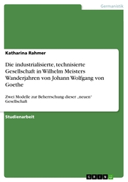 Die industrialisierte, technisierte Gesellschaft in Wilhelm Meisters Wanderjahren von Johann Wolfgang von Goethe