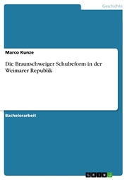 Die Braunschweiger Schulreform in der Weimarer Republik - Cover