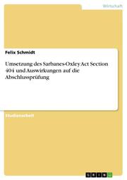 Umsetzung des Sarbanes-Oxley Act Section 404 und Auswirkungen auf die Abschlussprüfung
