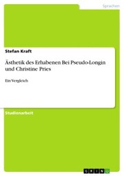 Ästhetik des Erhabenen Bei Pseudo-Longin und Christine Pries - Cover
