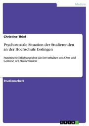 Psychosoziale Situation der Studierenden an der Hochschule Esslingen - Cover