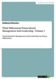 Third Millennium Transcultural Management And Leadership - Volume I - Cover