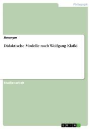Didaktische Modelle nach Wolfgang Klafki