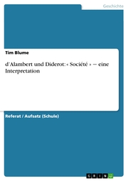 d'Alambert und Diderot: « Société » - eine Interpretation