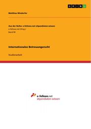 Internationales Betreuungsrecht - Cover