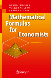 Mathematical Formulas for Economists - Cover