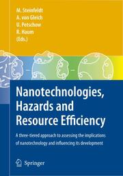 Nanotechnologies, Hazards and Resource Efficiency - Cover