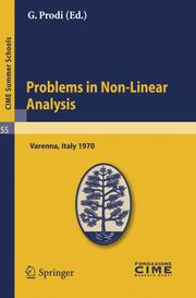 Problems in Non-Linear Analysis - Cover