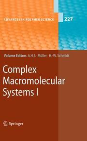Complex Macromolecular Systems I - Cover