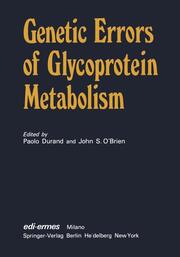Genetic Errors of Glycoprotein Metabolism - Cover