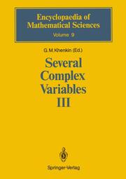 Several Complex Variables III