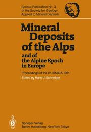 Mineral Deposits of the Alps and of the Alpine Epoch in Europe - Cover
