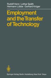Employment and the Transfer of Technology - Cover
