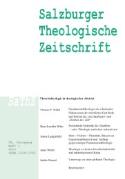 Salzburger Theologische Zeitschrift. 18. Jahrgang, 1. Heft 2014