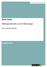 Mikrogeschichte in der Ethnologie - Cover