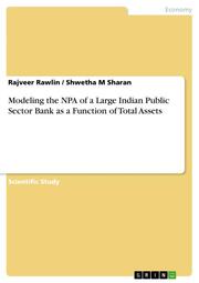 Modeling the NPA of a Large Indian Public Sector Bank as a Function of Total Assets - Cover