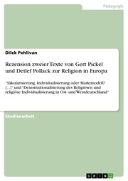 Rezension zweier Texte von Gert Pickel und Detlef Pollack zur Religion in Europa - Cover