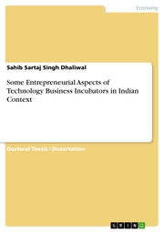 Some Entrepreneurial Aspects of Technology Business Incubators in Indian Context