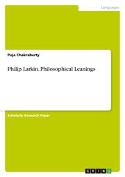 Philip Larkin.Philosophical Leanings - Cover