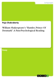 William Shakespeare's 'Hamlet, Prince Of Denmark'. A Para-Psychological Reading - Cover
