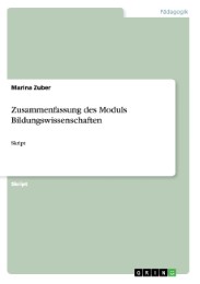 Zusammenfassung des Moduls Bildungswissenschaften - Cover