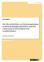 Die Micro-Richtlinie zur Rechnungslegung in Kleinstkapitalgesellschaften und ihre Umsetzung in Deutschland und Großbritannien