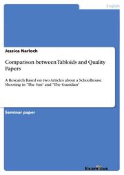 Comparison between Tabloids and Quality Papers - Cover