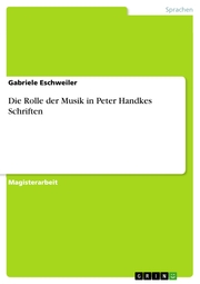 Die Rolle der Musik in Peter Handkes Schriften - Cover