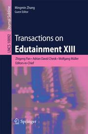 Transactions on Edutainment XIII - Cover