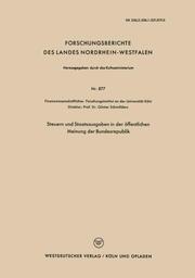 Steuern und Staatsausgaben in der öffentlichen Meinung der Bundesrepublik - Cover