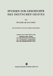 Studien zur Geschichte des Deutschen Geistes