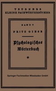 Psÿchologisches Wörterbuch - Cover