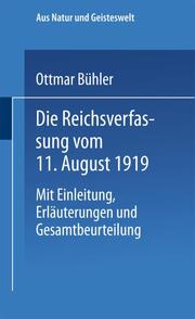 Die Reichsverfassung vom 11.August 1919