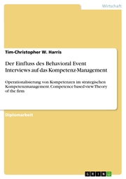 Der Einfluss des Behavioral Event Interviews auf das Kompetenz-Management - Cover