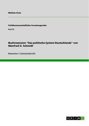 Buchrezension 'Das politische System Deutschlands' von Manfred G. Schmidt - Cover