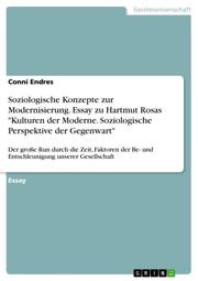 Soziologische Konzepte zur Modernisierung. Essay zu Hartmut Rosas 'Kulturen der Moderne. Soziologische Perspektive der Gegenwart'